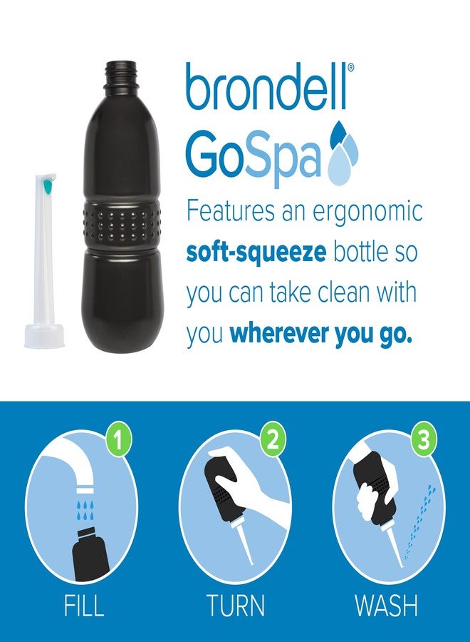Brondell GoSpa Essential Portable Bidet for Everyday Use, Camping, Hiking, and Outdoor Activities, Compact and Discreet, Includes Travel Bag, 400mL, Midnight - Image 2